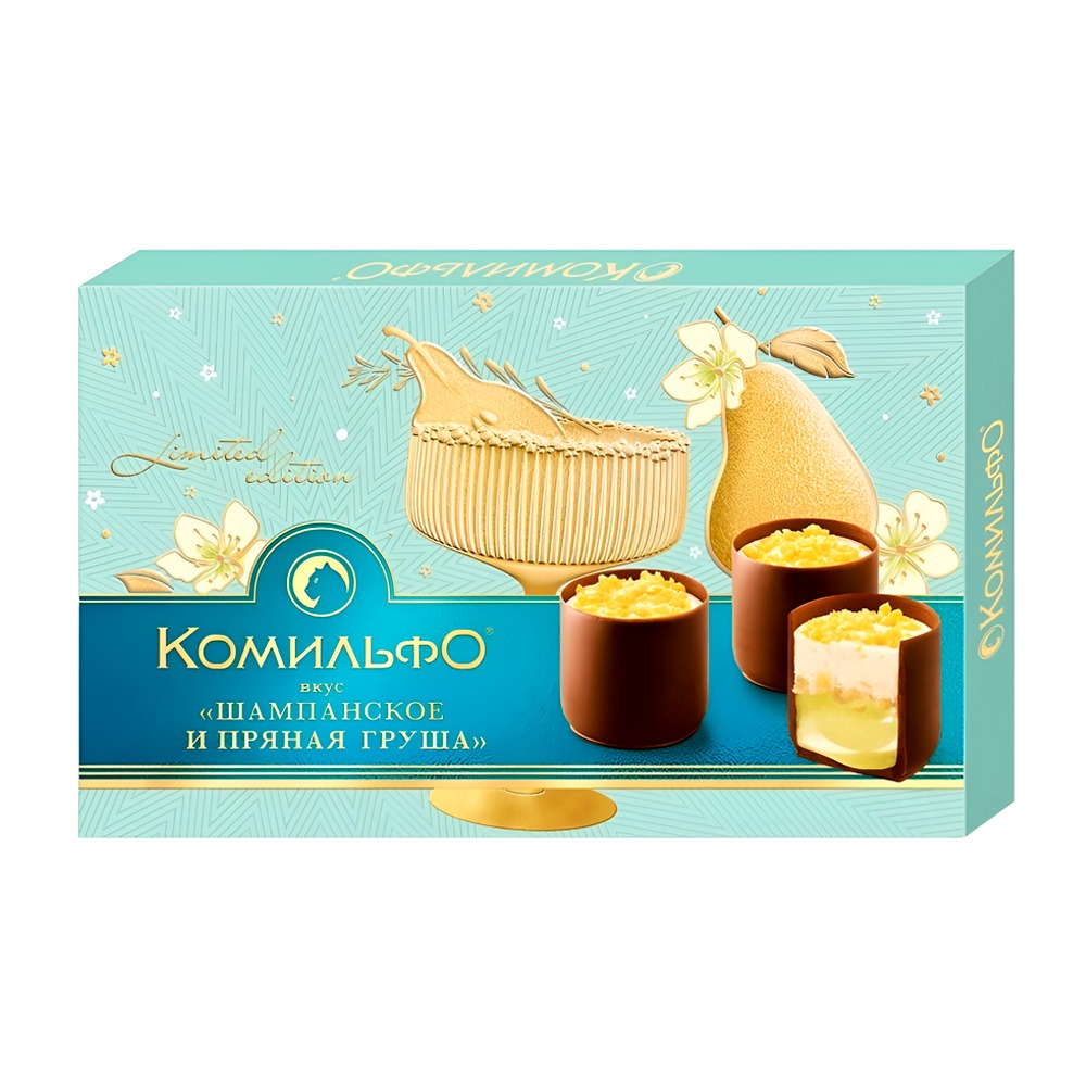 Изображение товара Набор Комильфо Шамп. и Пряная Груша — Шоколадные конфеты 116 г