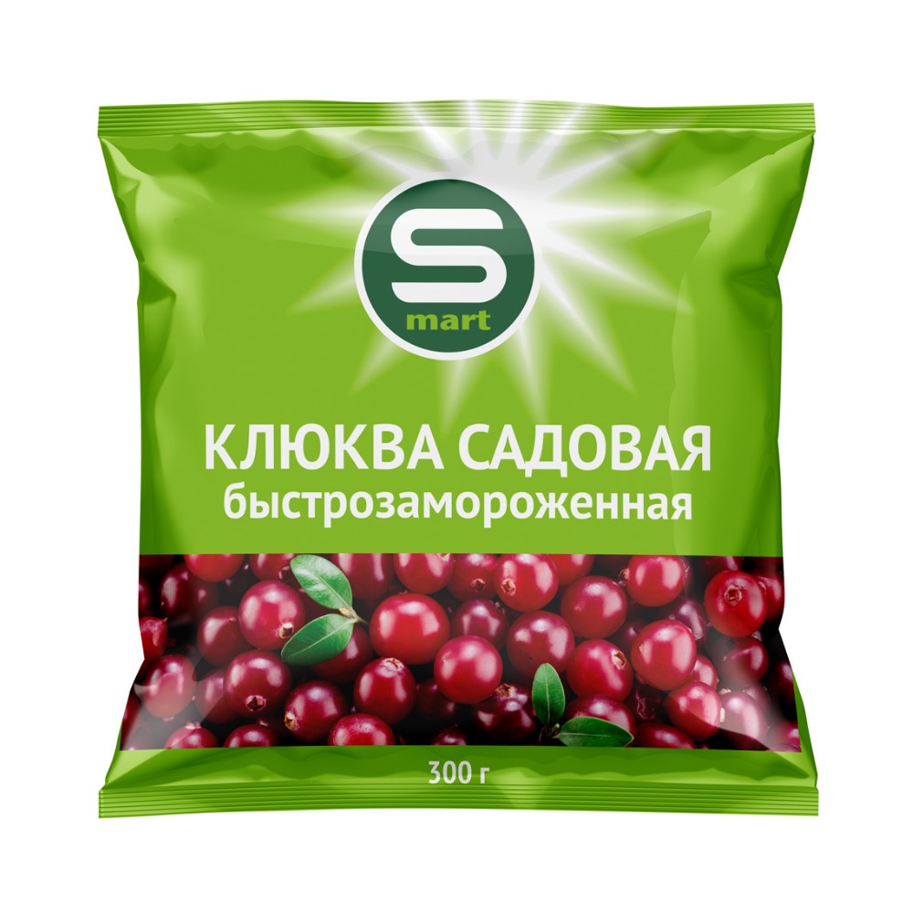 Изображение товара Ягоды SMART Замороженная клюква 300 г с ярким вкусом
