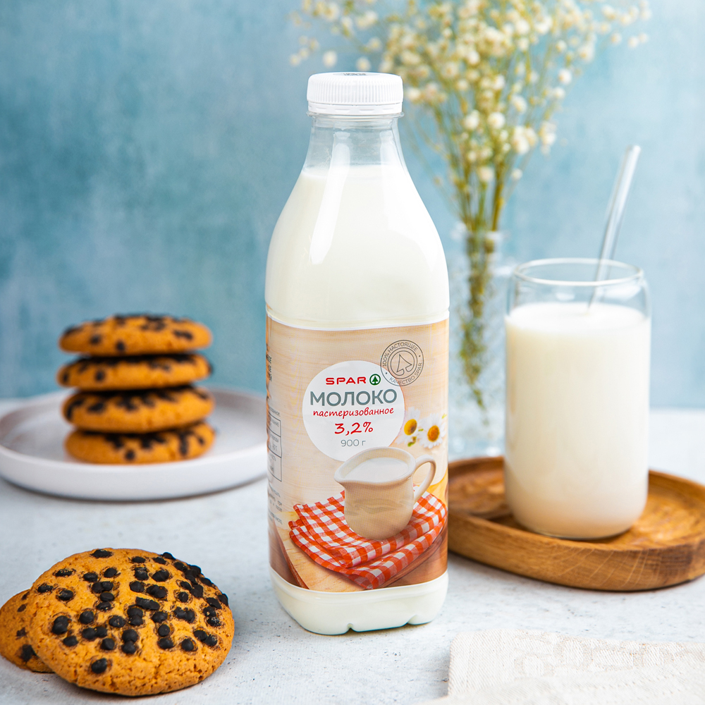 Изображение товара SPAR пастеризованное молоко 3,2% 0,9 л