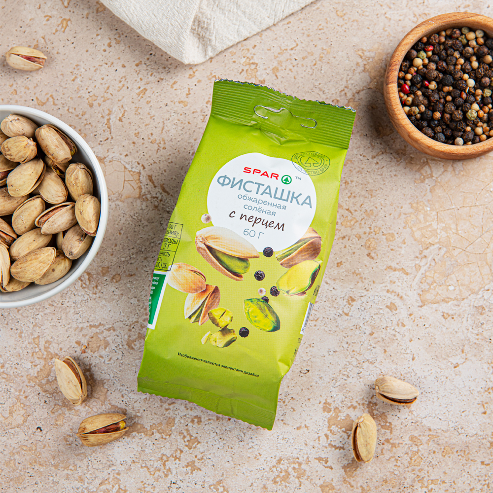 Изображение товара Фисташка SPAR Обжаренная Соленая с Перцем 60г