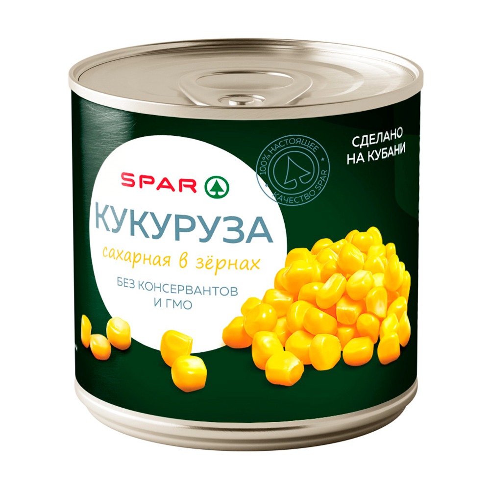 Купить кукуруза spar сахарная в зернах 340г ж/б с доставкой на дом в ...