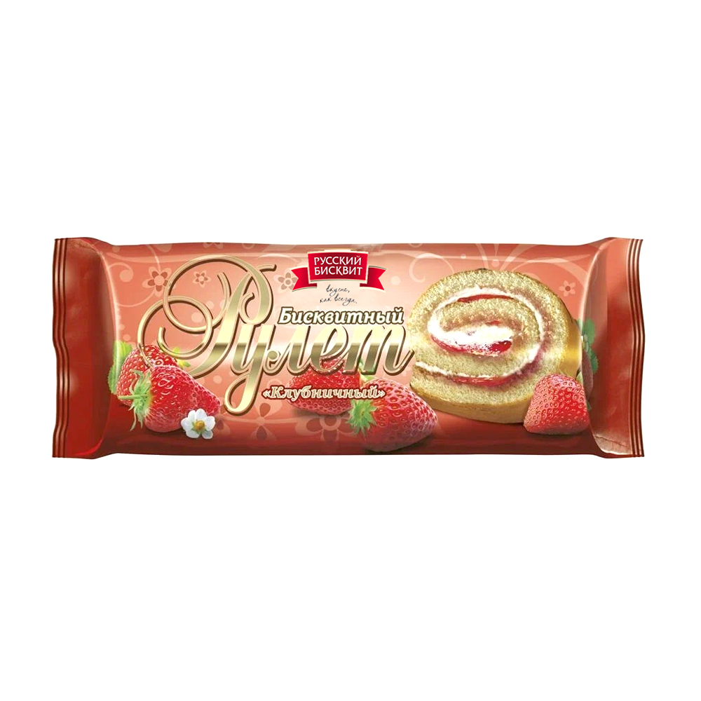 Изображение товара Рулет Русский Бисквит Клубничный 150 г