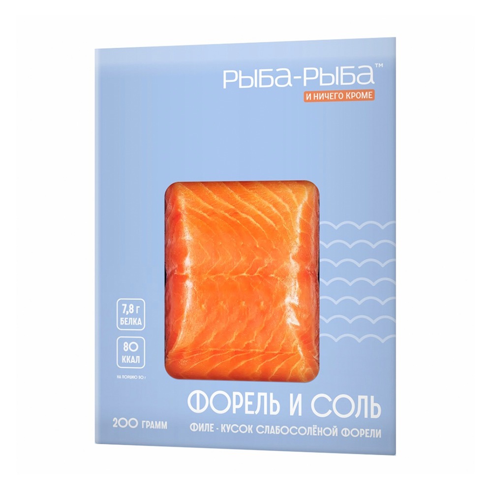 Изображение товара Форель Рыба-Рыба Слабосоленая Филе-Кусок 200г