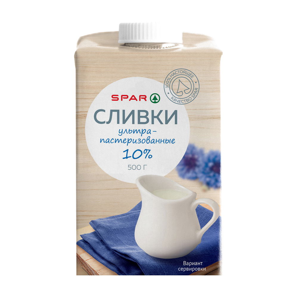 Изображение товара Сливки SPAR Ультрапастеризованные 10% 500г