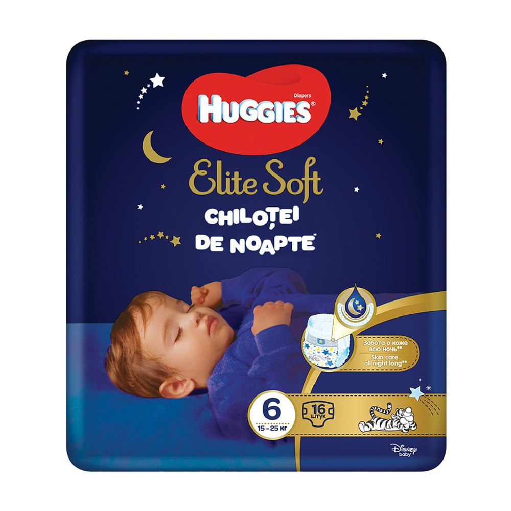 Изображение товара Подгузники-Трусики Huggies Elite Soft Ночные №6 15-25кг 16шт