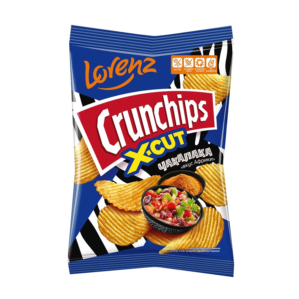 Изображение товара Чипсы Crunchips X-Cut Рифленые Чакалака 70г