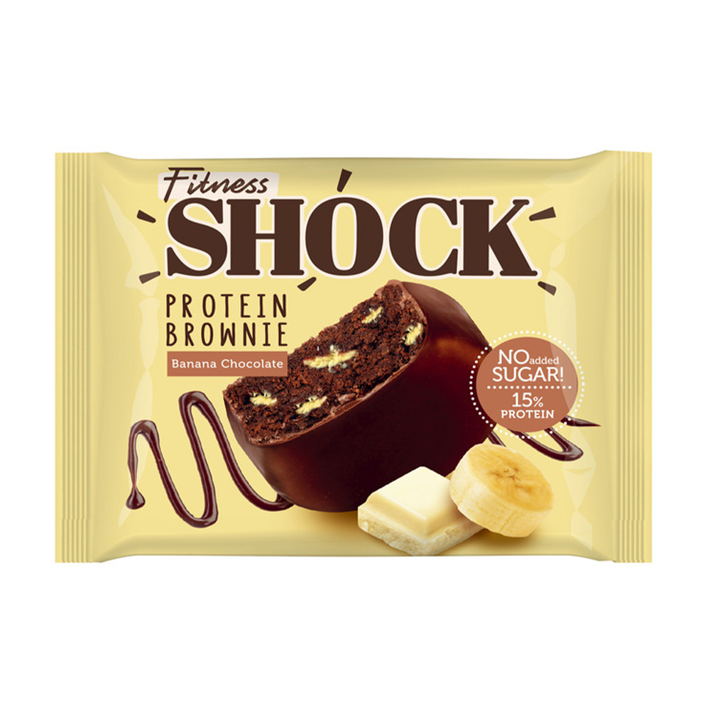 Изображение товара Пирожное Протеиновое FitnesShock Брауни Банановый 50г