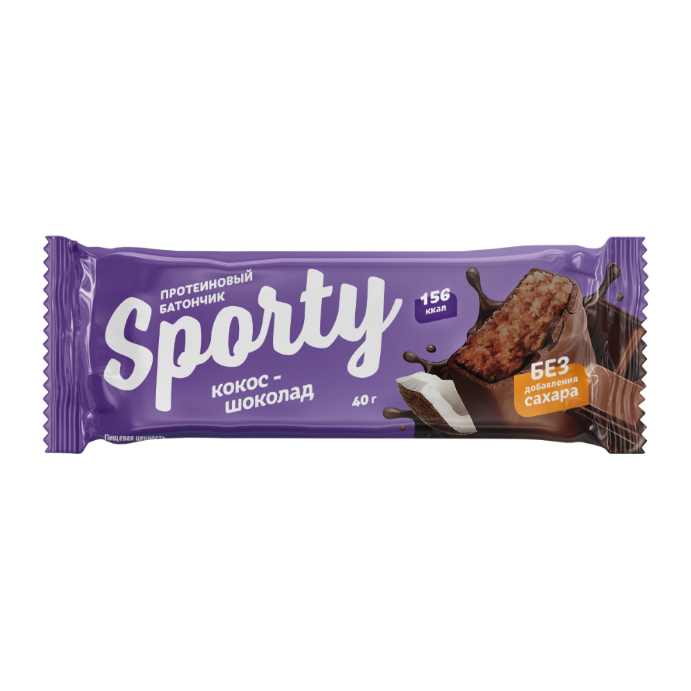 Изображение товара Батончик Протеиновый Sporty Кокос Шоколад 40г
