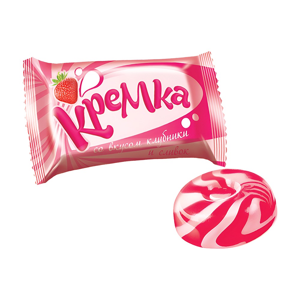 Изображение товара Карамель Кремка со Вкусом Клубники и Сливок