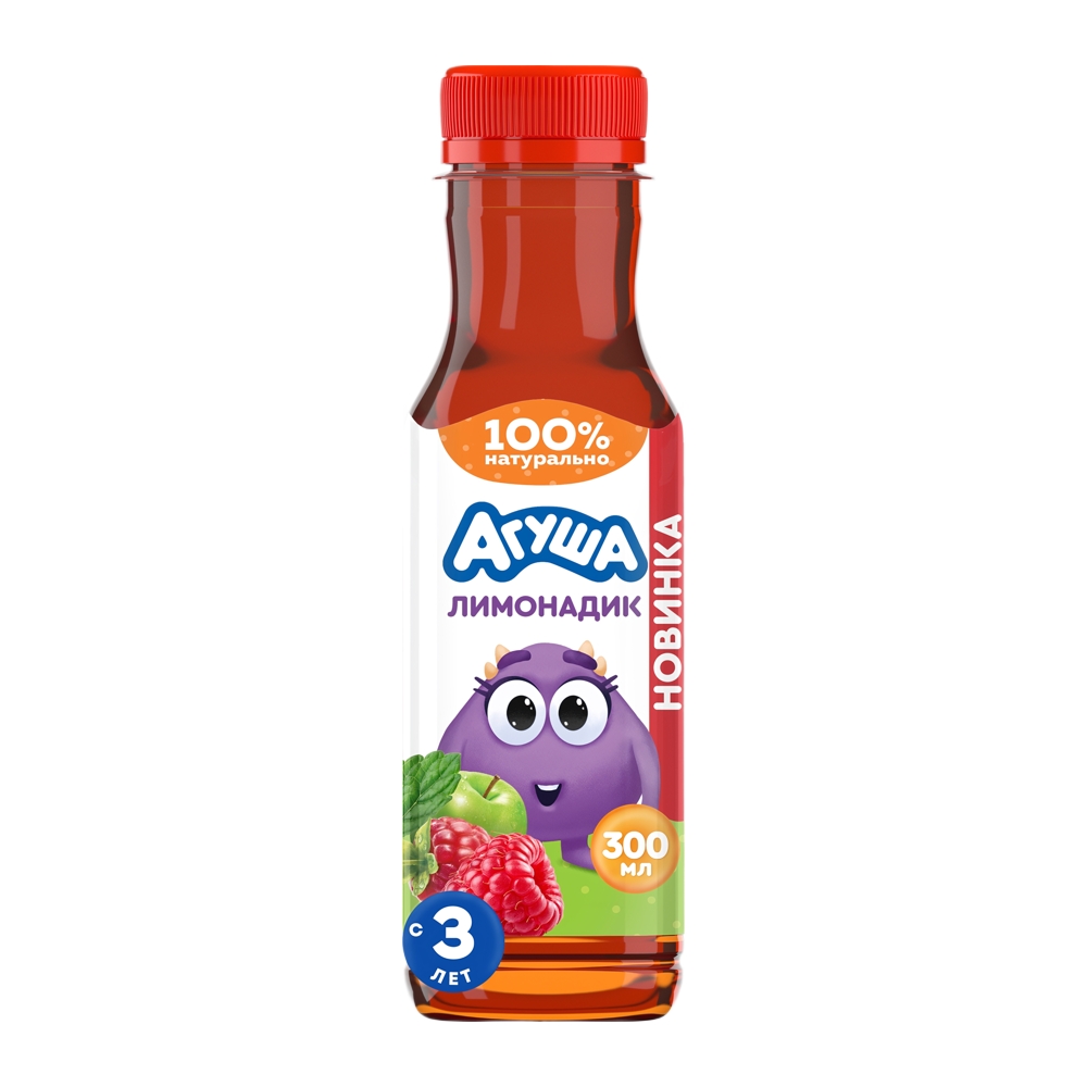 Изображение товара Лимонадик Агуша Яблоко Малина Мелисса 300мл