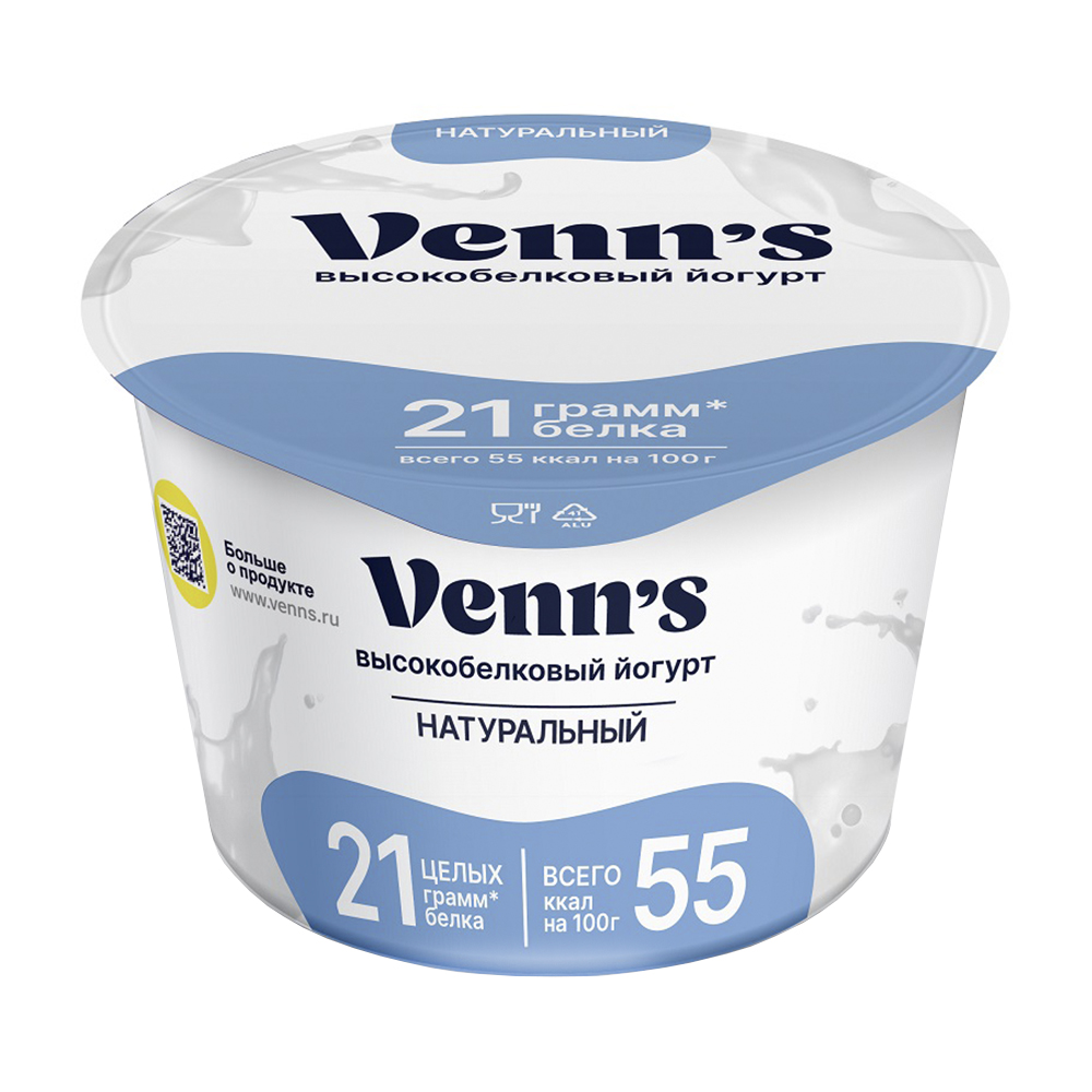 Изображение товара Йогурт Греческий Venns Обезжиренный 0,1% 210г