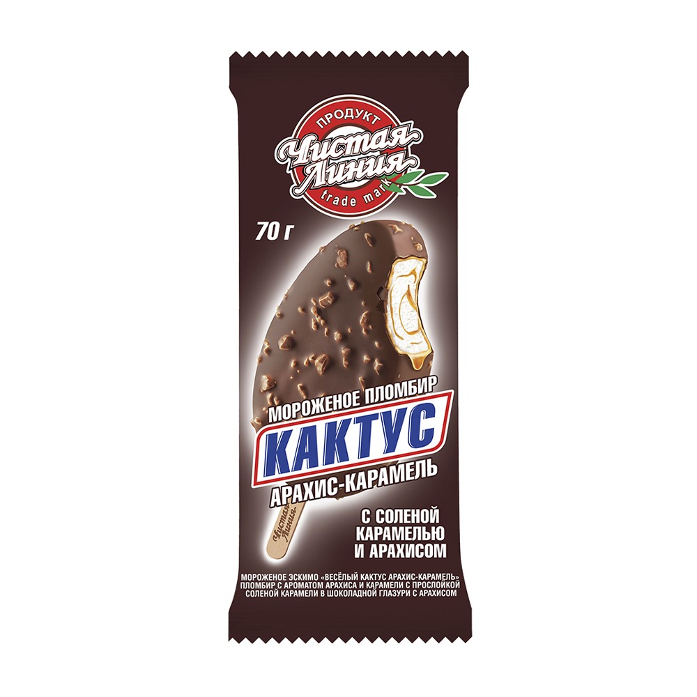 Изображение товара Чистая Линия Эскимо Кактус Арахис Карамель 70г