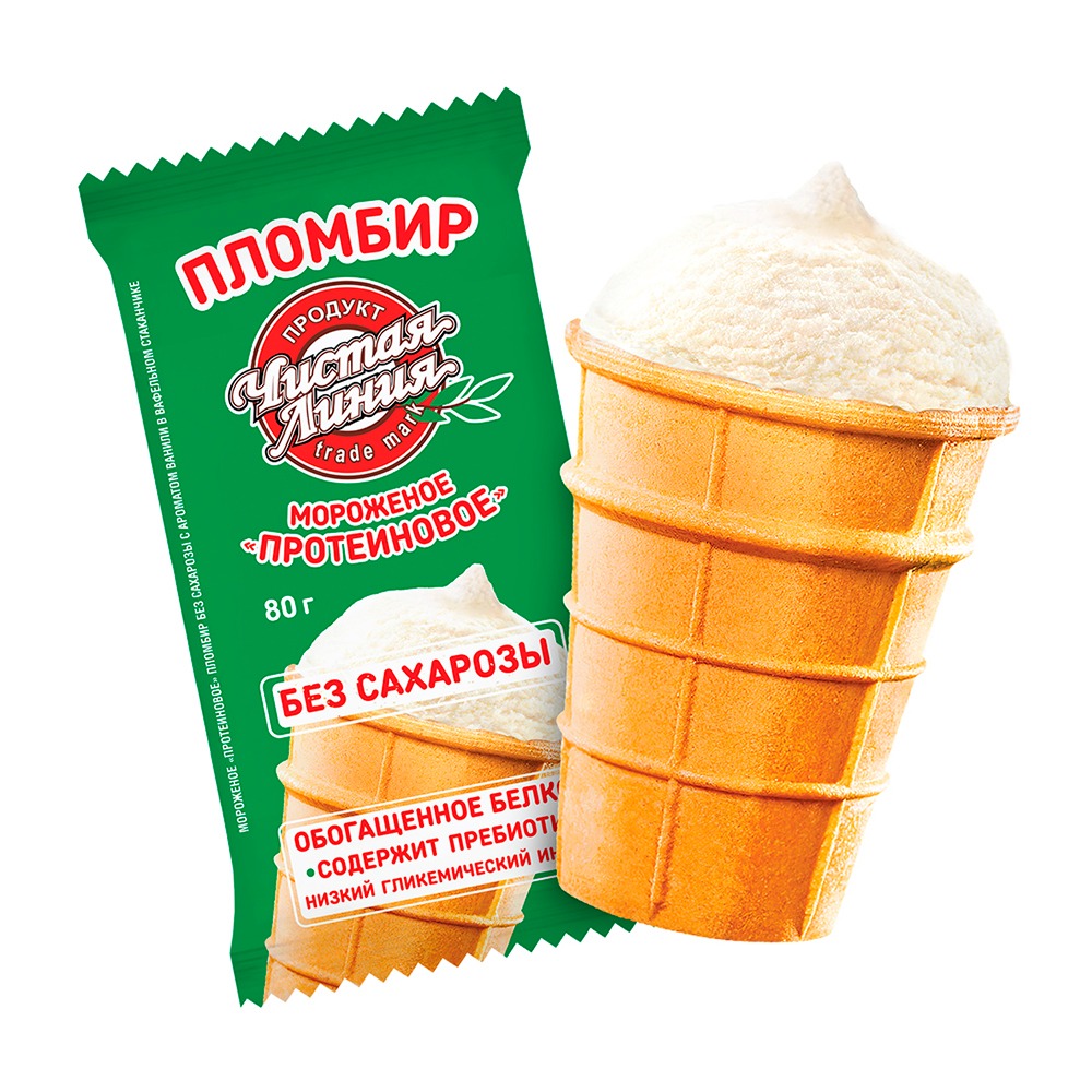 Изображение товара Мороженое Чистая Линия Протеиновое без Сахарозы Стакан 80г