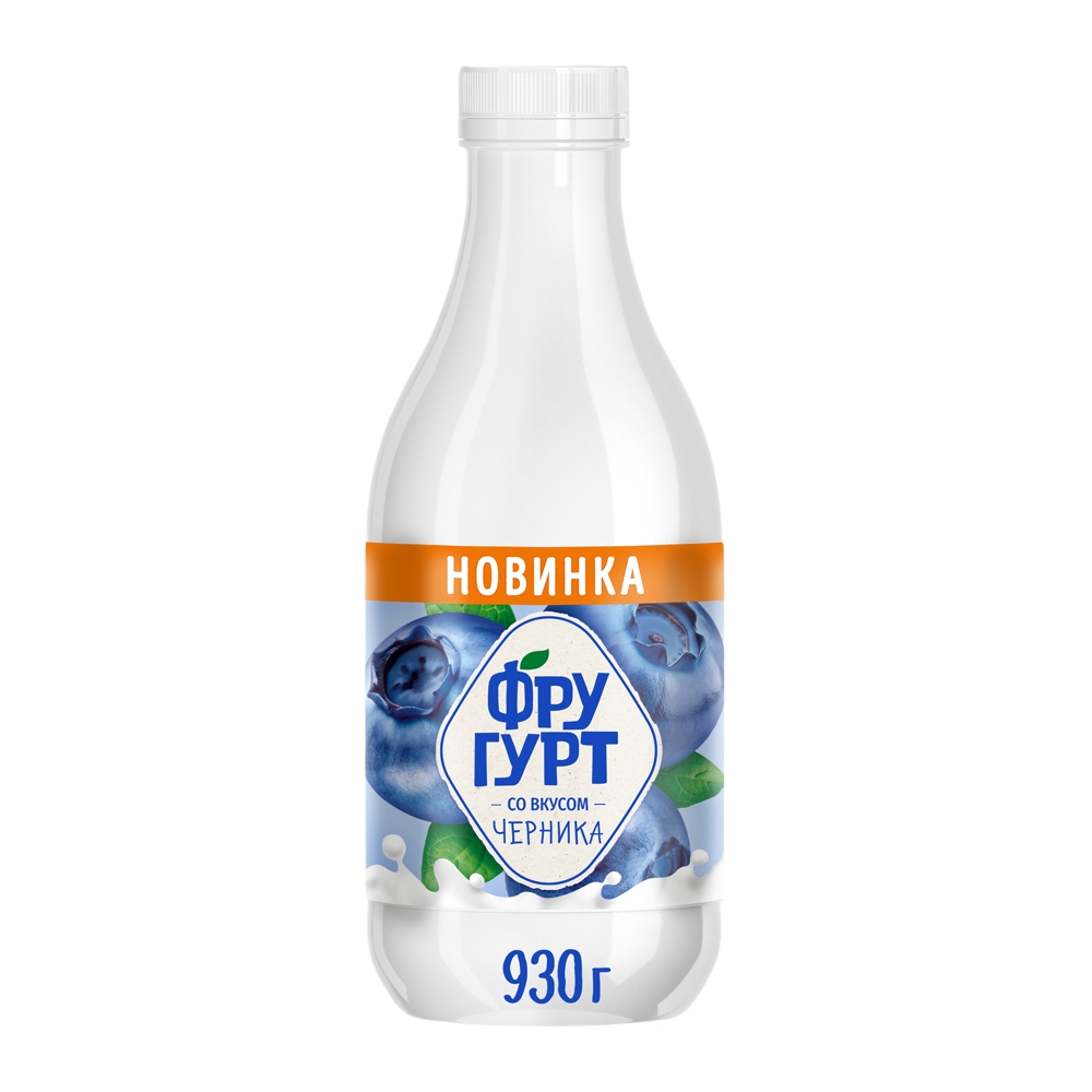 Изображение товара Йогурт Питьевой Фругурт Черника 1% 930г пэт