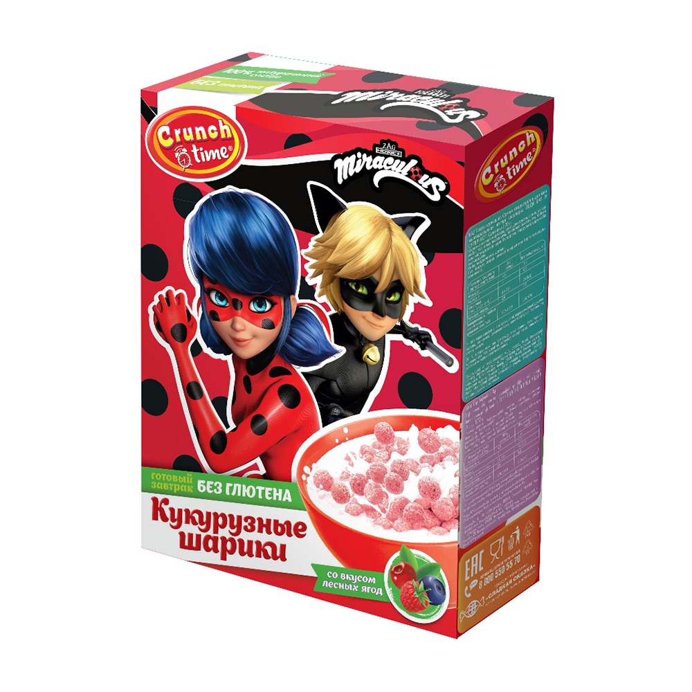 Изображение товара Готовый Завтрак Crunch Time Кукурузные Шарики Ягоды 170г