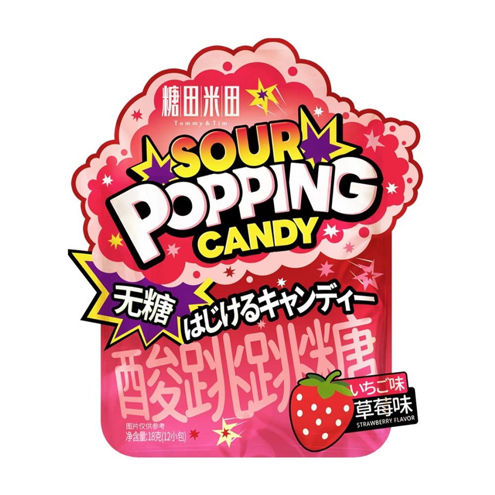 Изображение товара Карамельная Крошка Tommy&tim Кислая Шипучка Клубника 18г