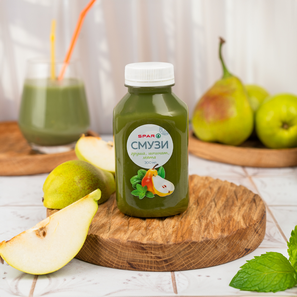 Изображение товара Смузи SPAR Груша Шпинат Мята 0,3л