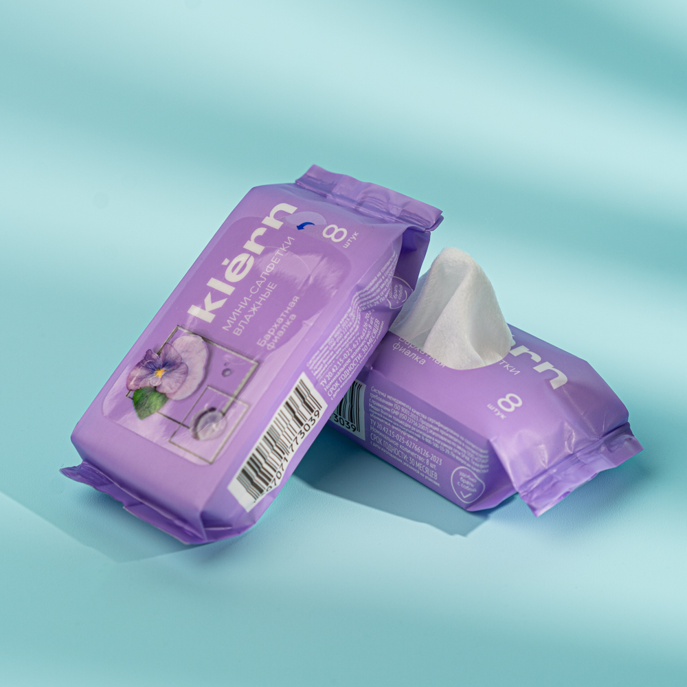 Изображение товара Влажные Салфетки Klern Бархатная Фиалка 8шт