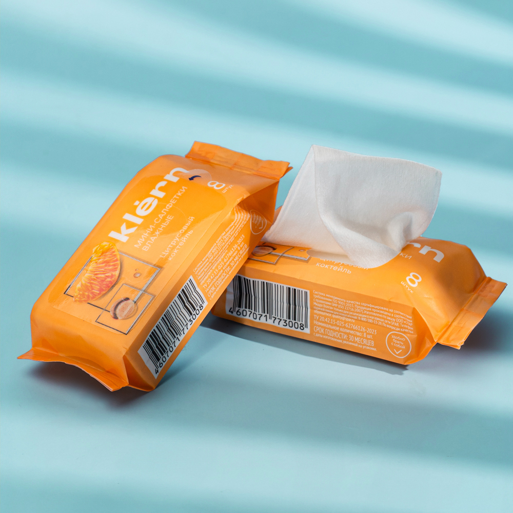 Изображение товара Влажные Салфетки Klern Цитрусовый Коктейль 8шт
