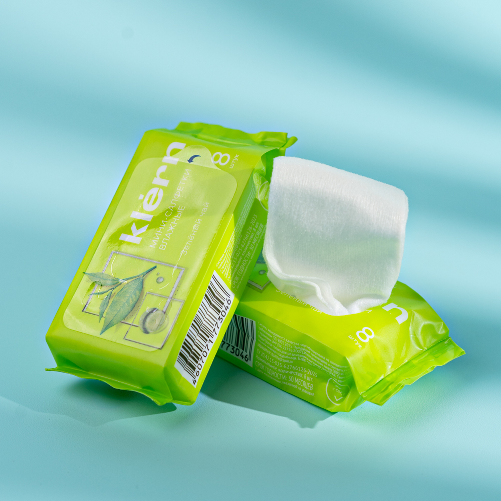 Изображение товара Влажные Салфетки Klern Зеленый Чай 8шт