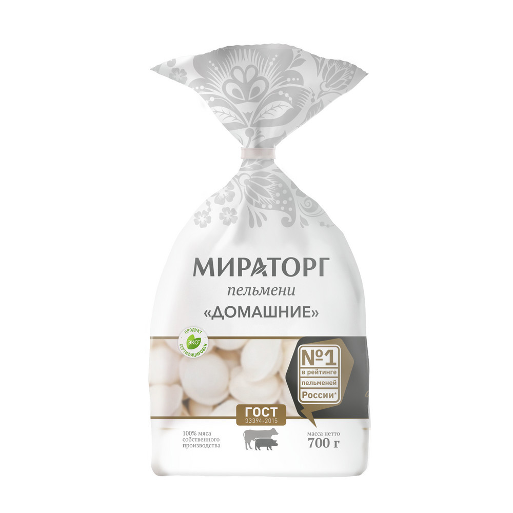Изображение товара Пельмени Мираторг Домашние 700 г — свинина/говядина, ГОСТ