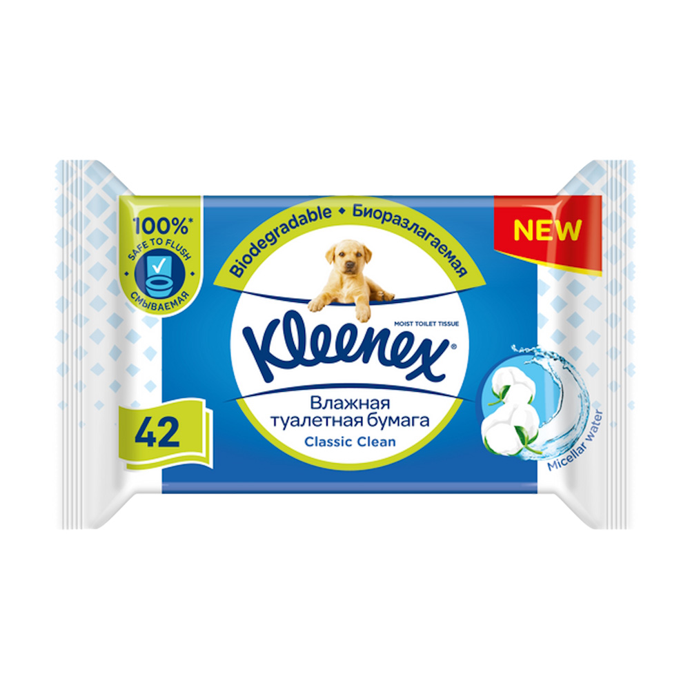 Изображение товара Туалетная Бумага Влажная Kleenex Classic Clean 42шт