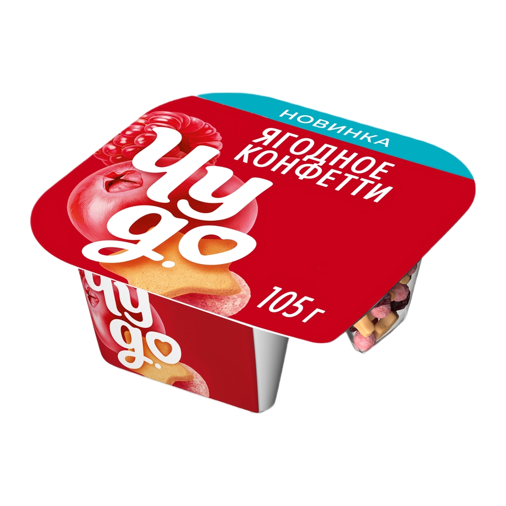 Изображение товара Йогурт Вязкий Чудо Ягодное Конфетти Малина Клюква 4% 105г