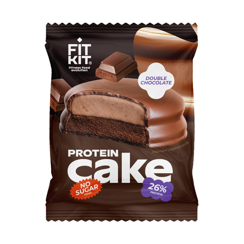 Изображение товара Десерт Fit Kit Protein Cake Двойной Шоколад 50г