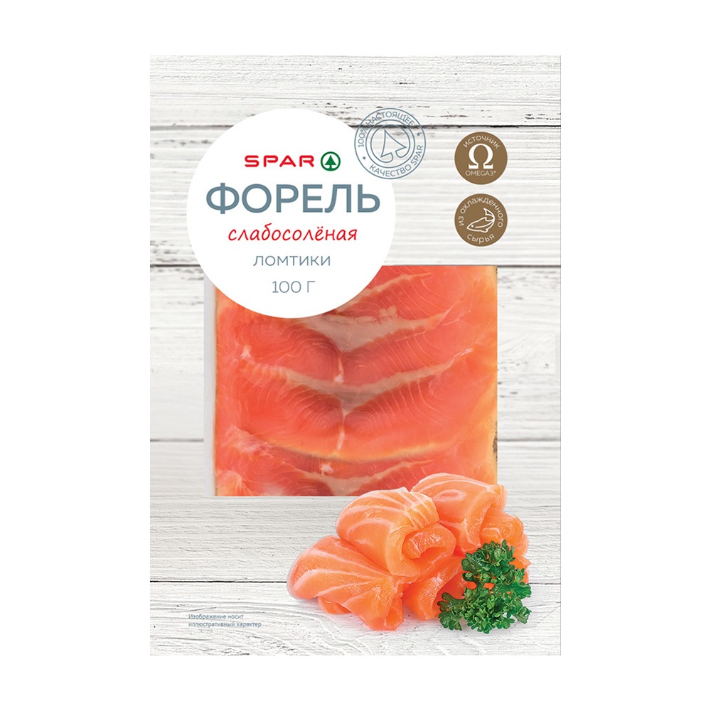 Изображение товара Форель SPAR Слабосоленная Ломтики 100г