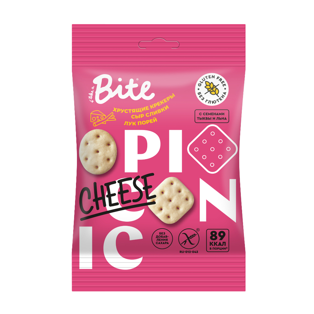 Изображение товара Крекеры Bite Соленые Сыр Сливки Лук Порей 60г