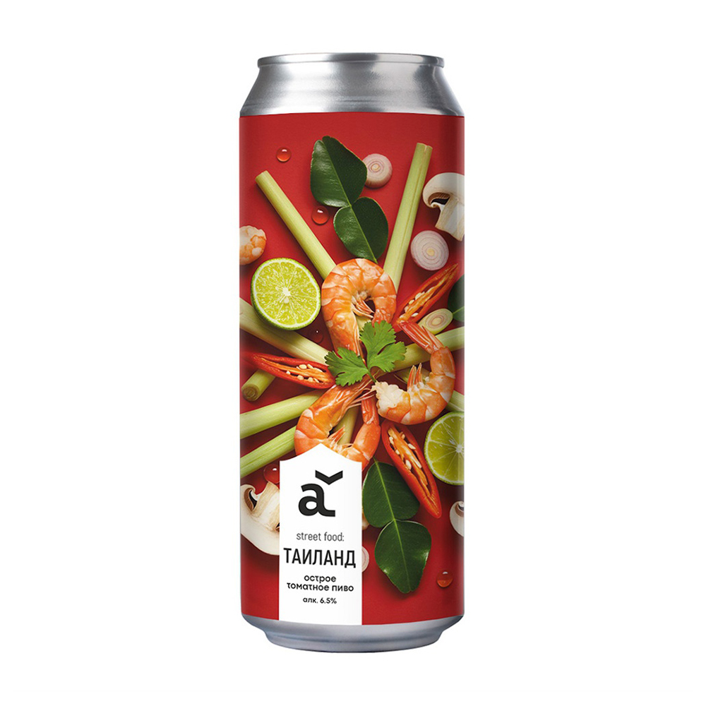 Изображение товара Пиво Аляска Street Food Таиланд Tomato Gose 6,5% 0,45л ж/б