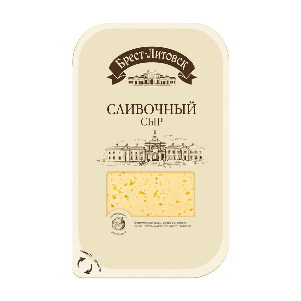 Изображение товара Сливочный сыр Брест-Литовск 50% нарезка 130 г