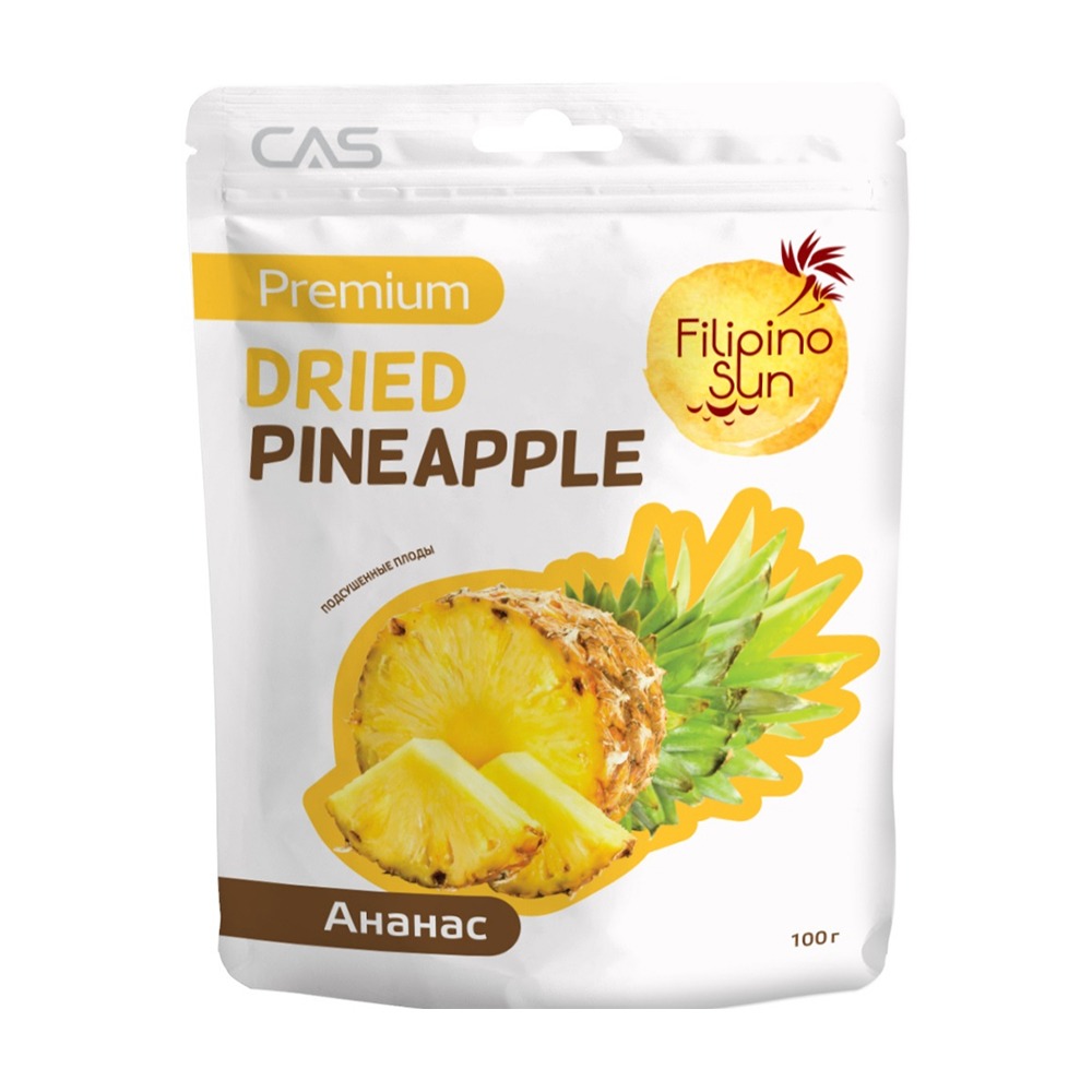 Изображение товара Sок-фрукты: Сушёный ананас Filipino Sun 100 г