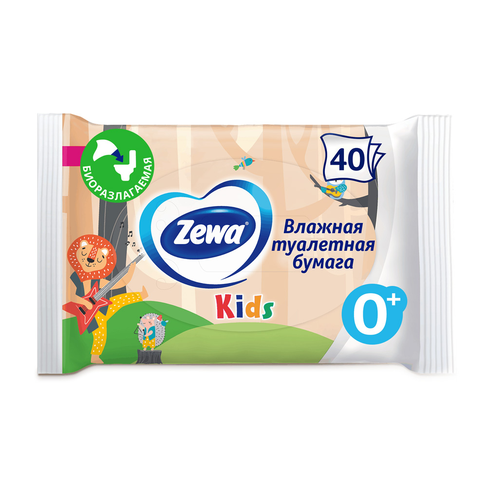 Изображение товара Туалетная бумага влажная Zewa Детская 40 шт