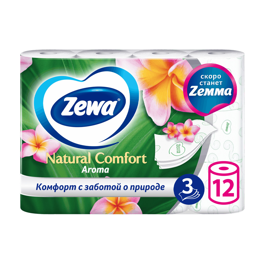 Изображение товара Туалетная Бумага Zewa Comfort Aroma 3 Слоя 12 Рулонов