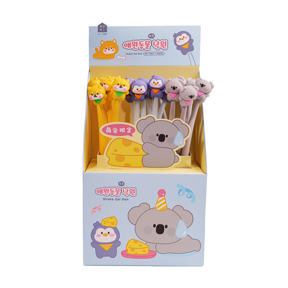 Изображение товара Ручка гелевая KUKI Зверята с Силиконовым Корпусом — яркая детская ручка