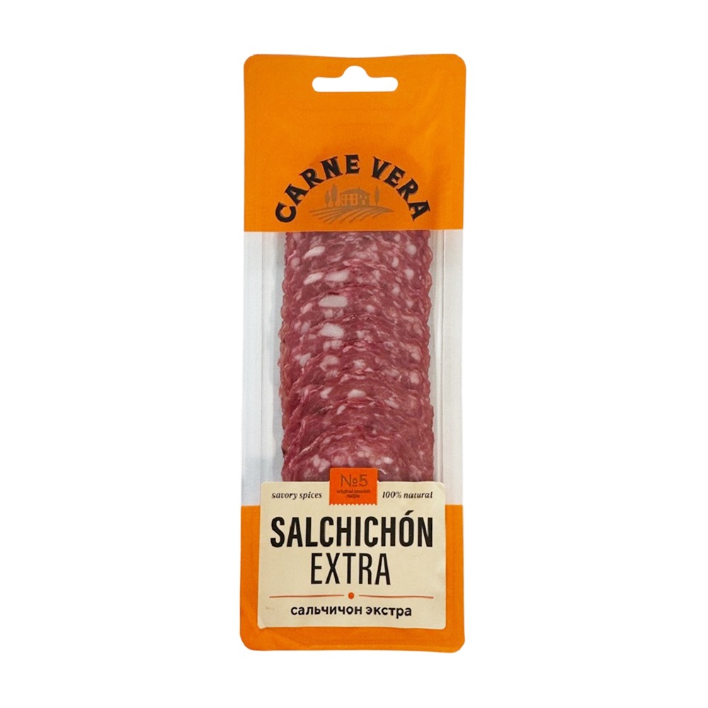 Изображение товара Колбаса Сыровяленая Carne Vera Сальчичон Экстра Нарезка 70г