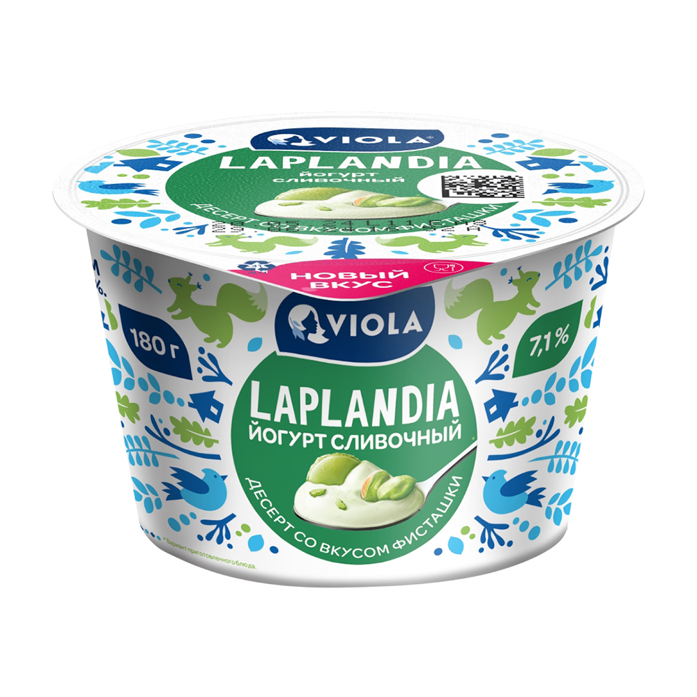 Изображение товара Йогурт Сливочный Laplandia Фисташка 7,1% 180г