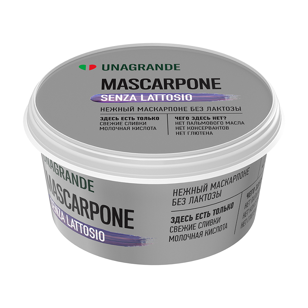 Изображение товара Сыр Маскарпоне Unagrande без Лактозы 80% 250г