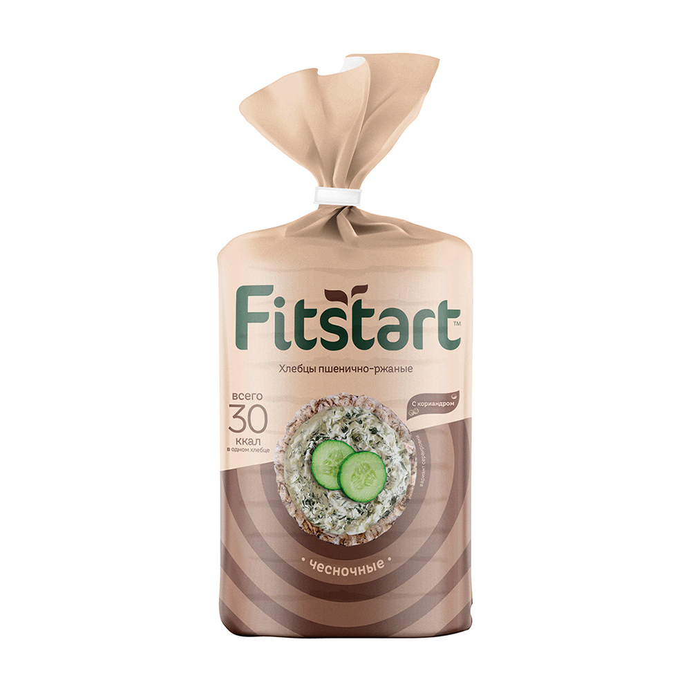 Изображение товара Хлебцы Fitstart Пшенично-Ржаные Чесночные 90г