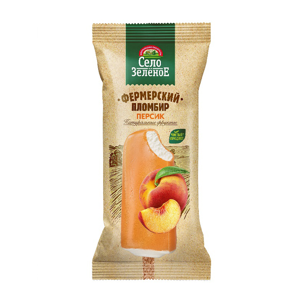 Изображение товара Мороженое Пломбир Село Зеленое Персик Эскимо 70г