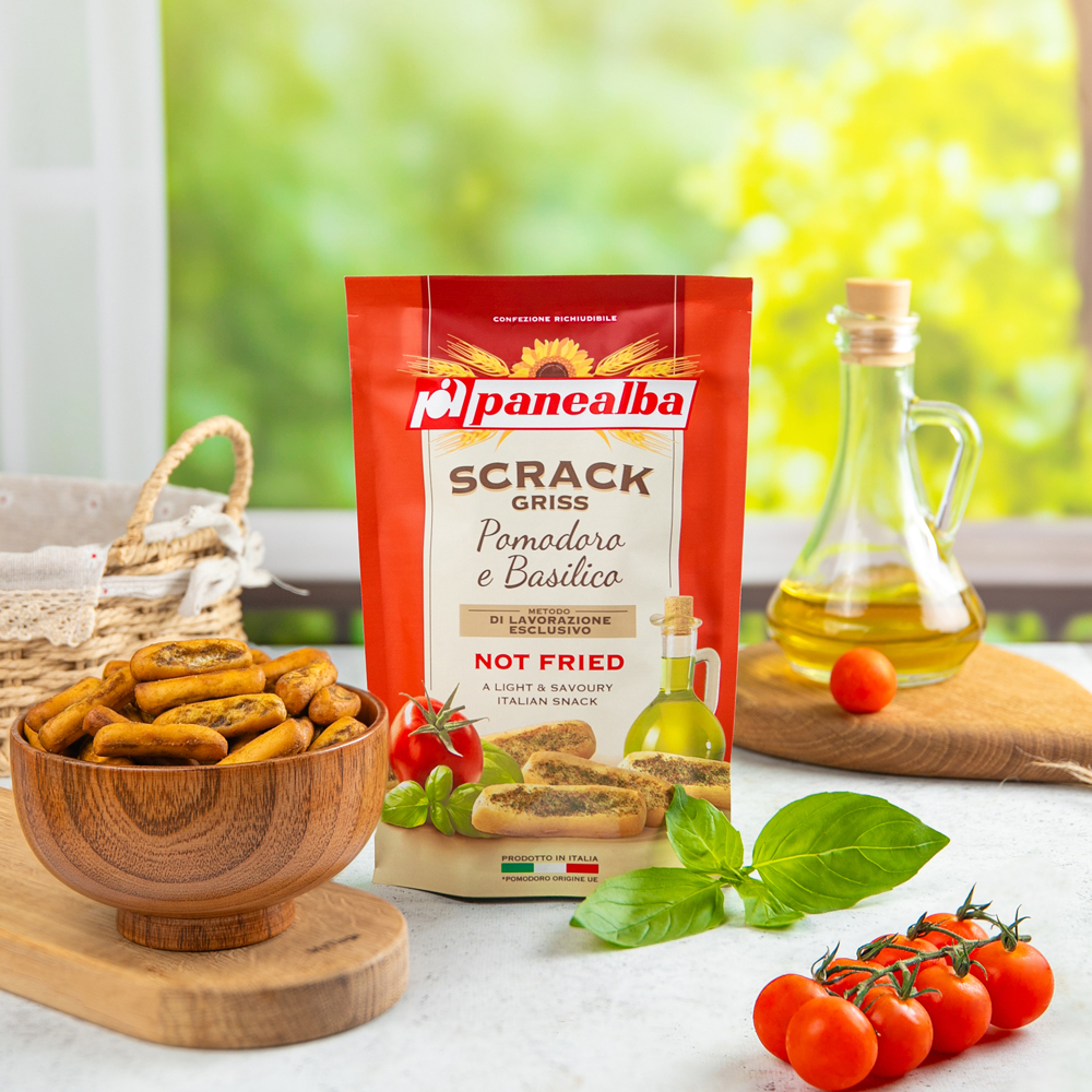 Изображение товара Panealba Хлебные палочки с томатом и базиликом 100 г