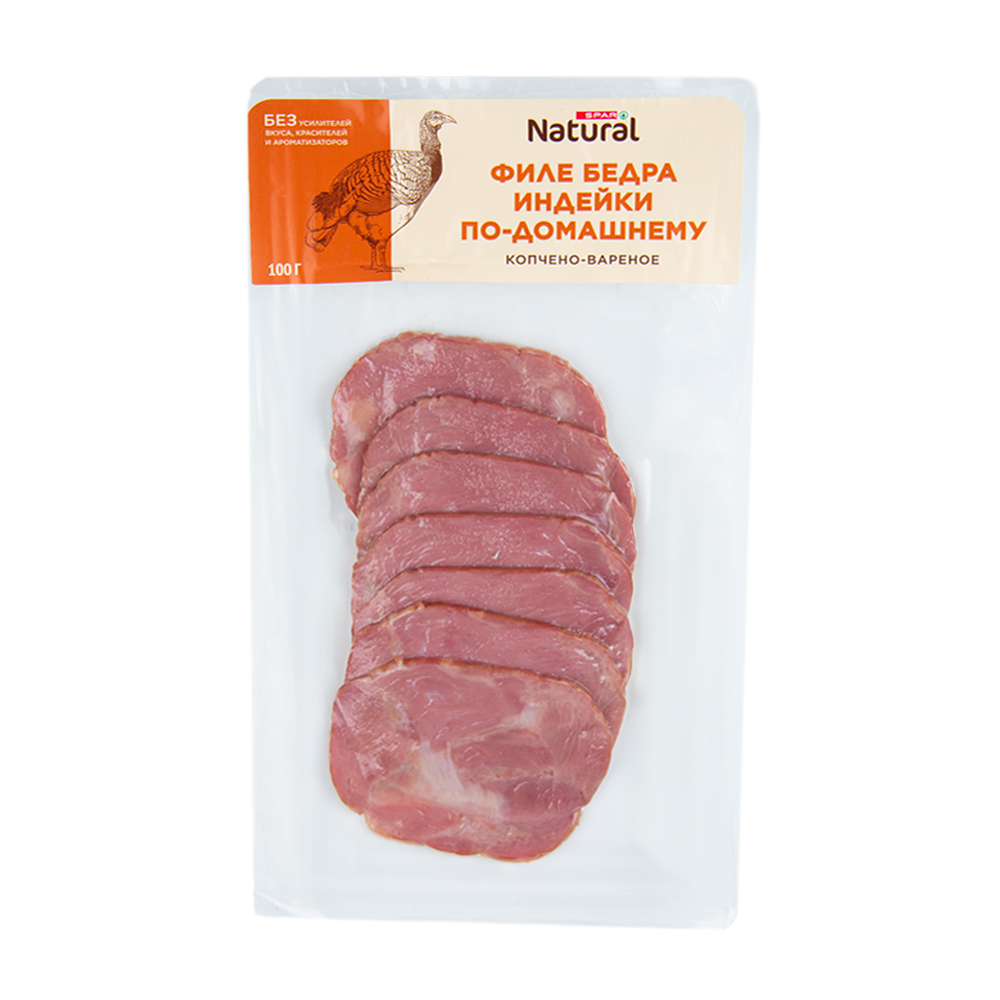 Изображение товара Филе бедра индейки вяленое копченое SPAR NATURAL 100 г