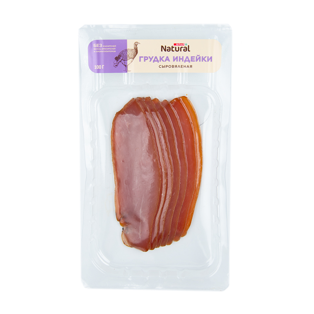 Изображение товара Грудка Индейки Сыровяленая SPAR NATURAL Нарезка 100г