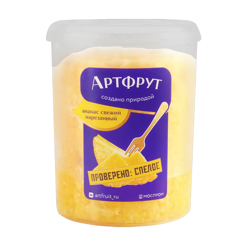 Изображение товара Ананас Артфрут Свежий Нарезанный 500г