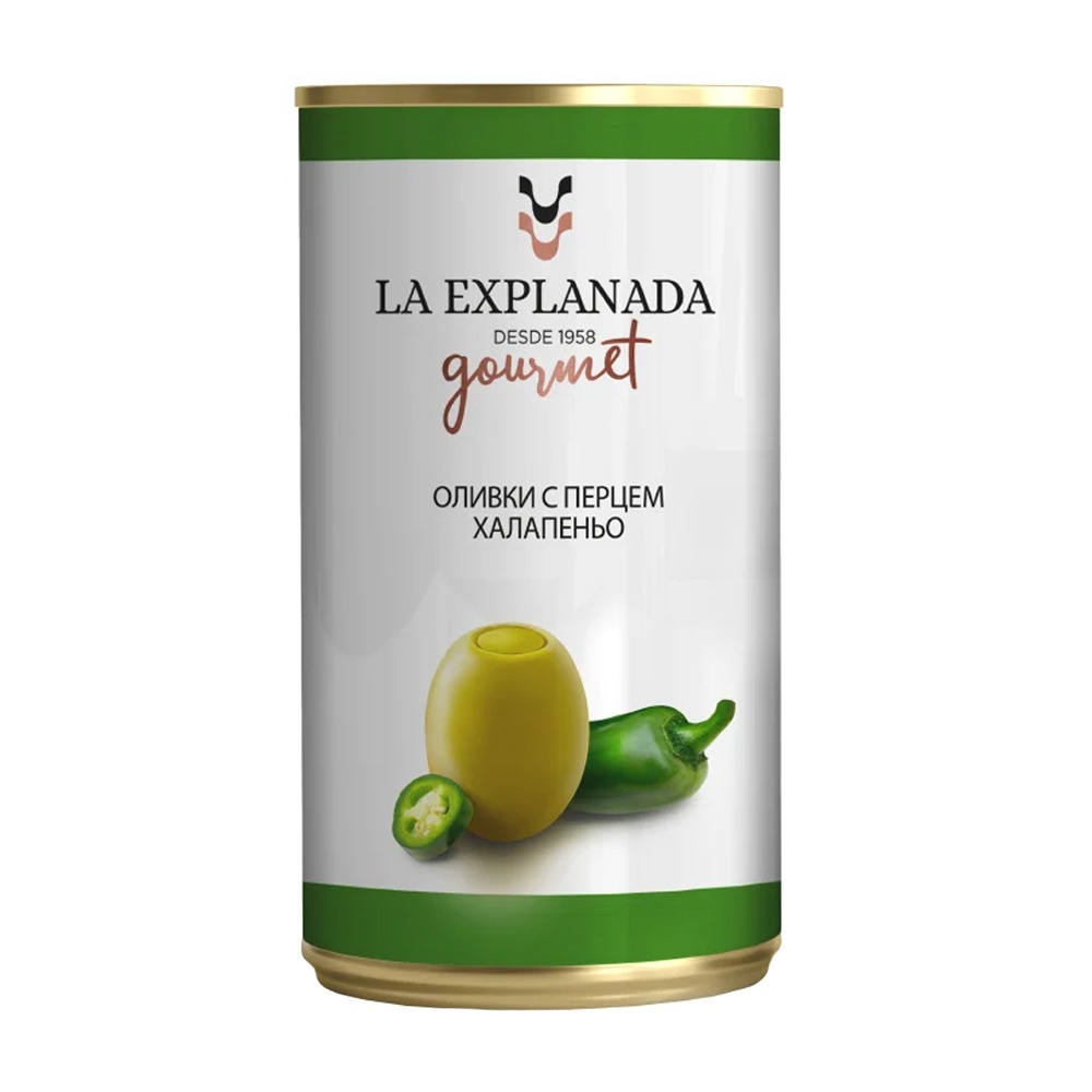 Изображение товара Оливки La Explanada с Перцем Халапеньо 350г