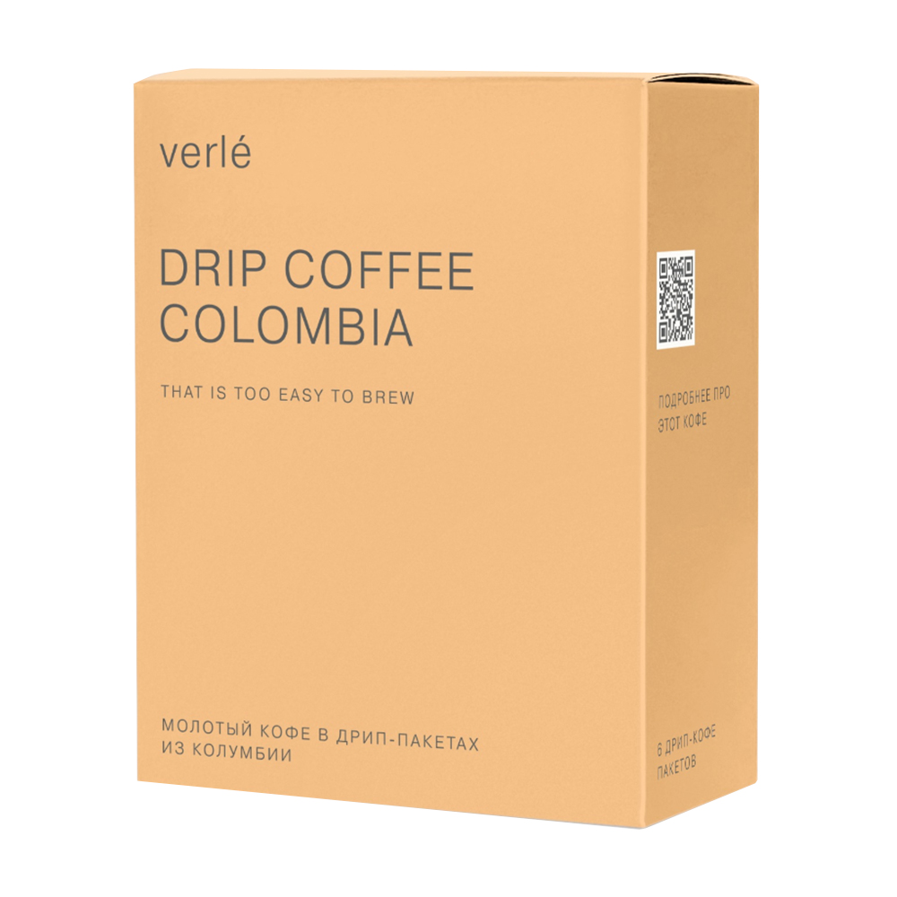 Изображение товара Кофе Молотый Verle Drip Box Mono Colombia в Дрип Пакетах 6шт