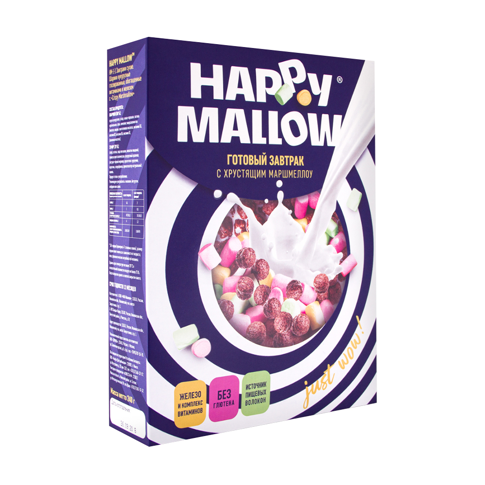Изображение товара Готовый завтрак Happy Mallow с хрустящим маршмеллоу 240 г