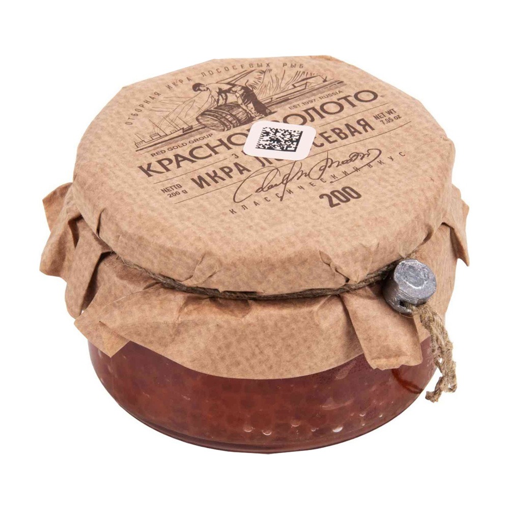 Изображение товара Икра Лососевая Горбуши Красное Золото 200г Стекло