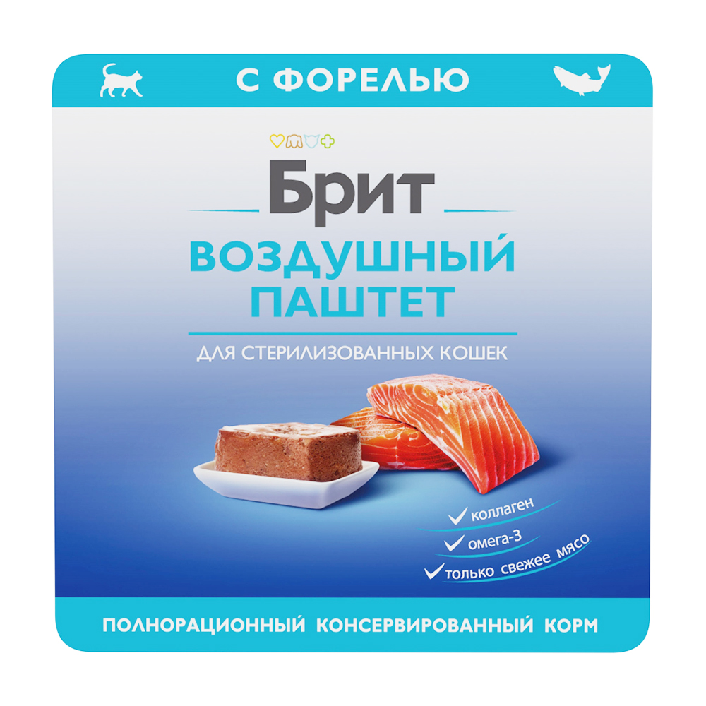 Изображение товара Паштет Воздушный Брит для Кошек Форель 100г